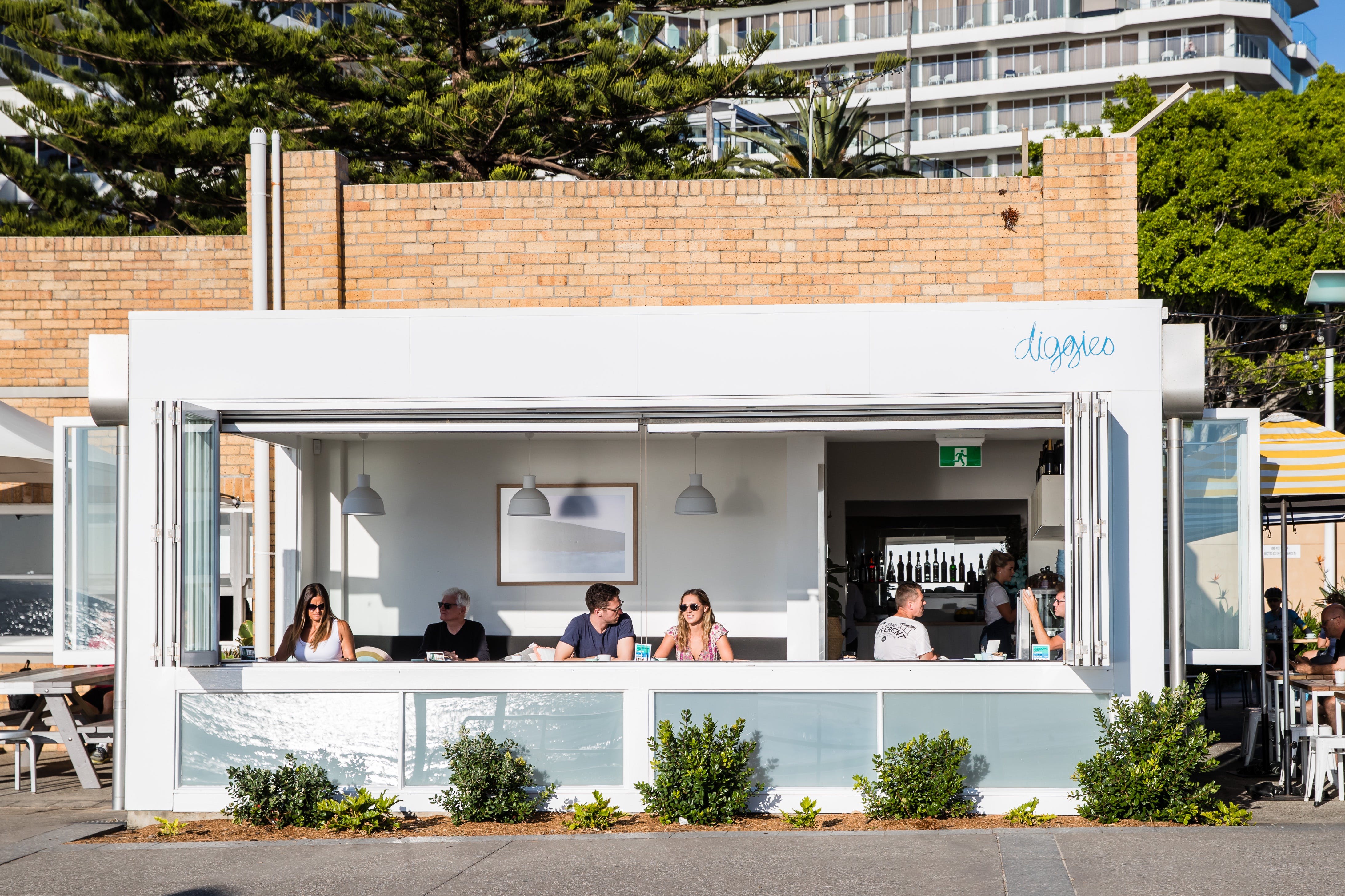 Soaking up the view of North Beach Wollongong from the Diggies front room